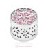 Pink Cubic Zirconia Snowflake Charm