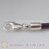 18cm European Single Slippy Purple Leather Chain with Sterling Lobster Clasp