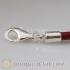 18cm European Single Slippy Red Leather Chain with Sterling Lobster Clasp