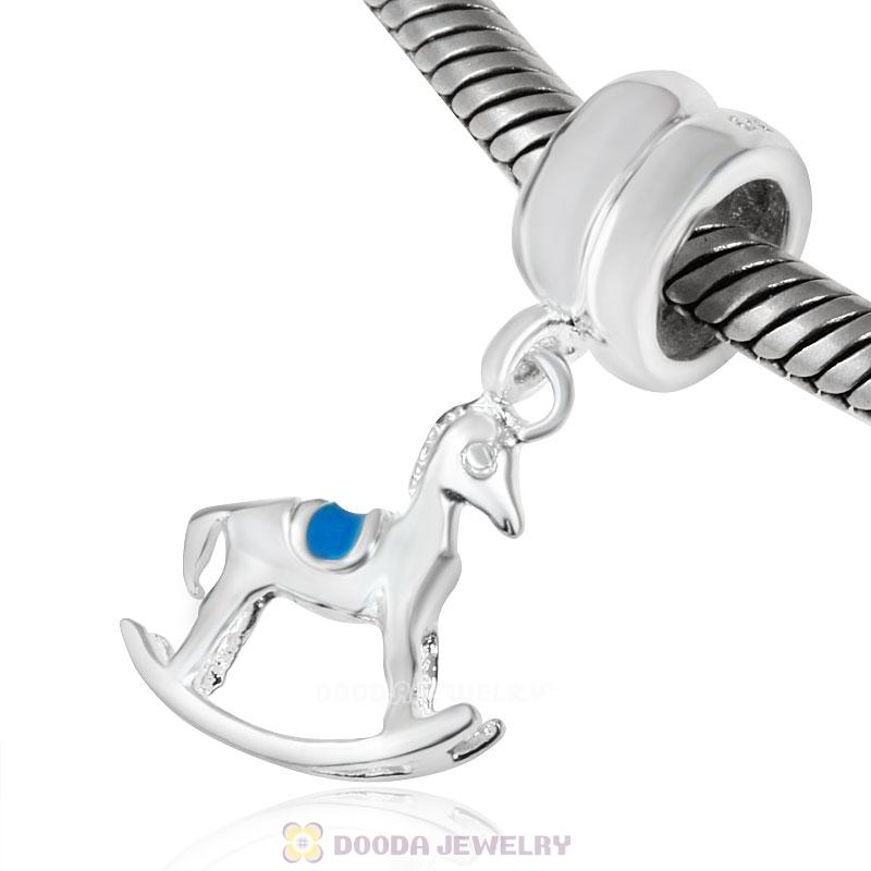 Solid Sterling Silver European Style Beads Dangle Enamel cockhorse
