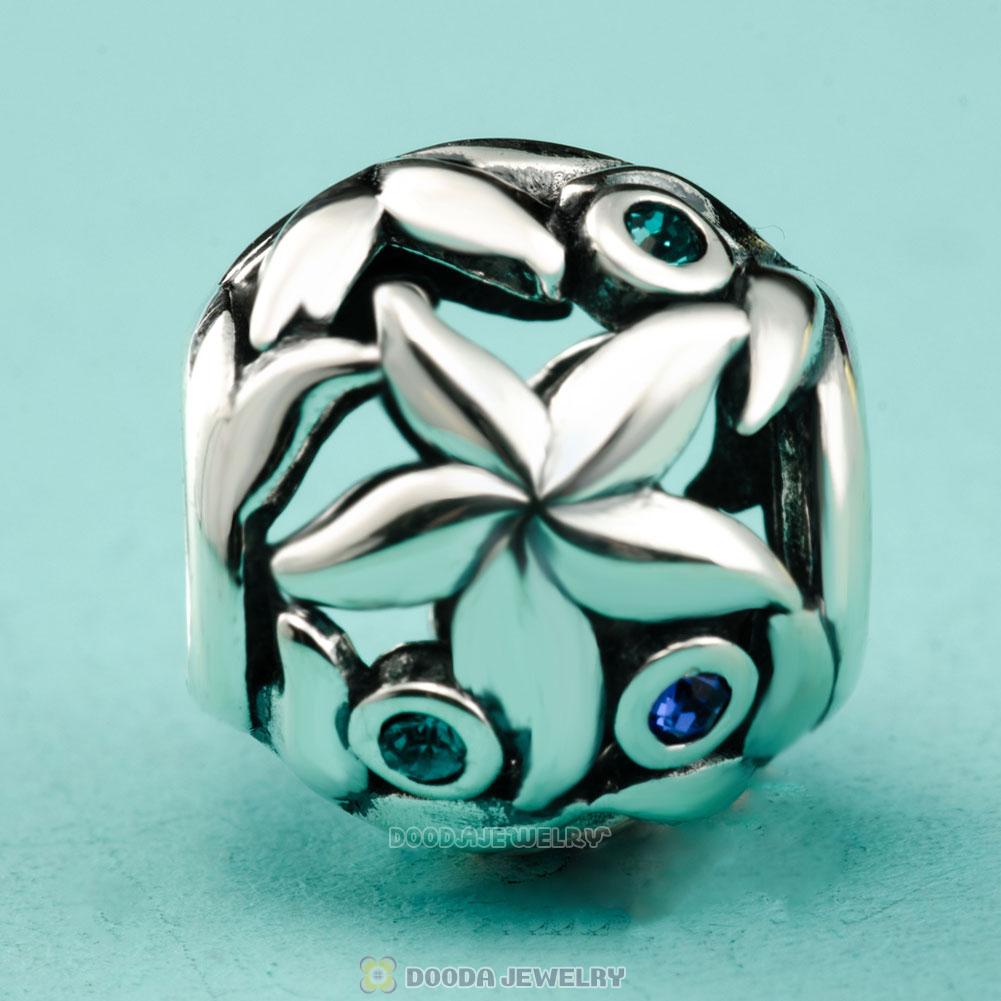 Seaweed Starfish Charm 925 Sterling Silver with CZ