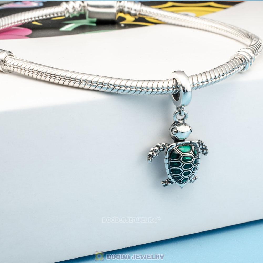 Sea Turtle Dangle 925 Sterling Silver Charms