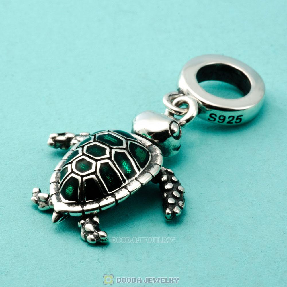Sea Turtle Dangle 925 Sterling Silver Charms