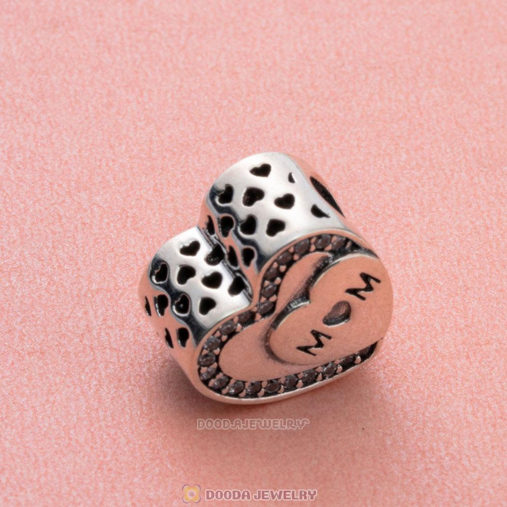 Tribute to Mom Charm Beads with White Zircon