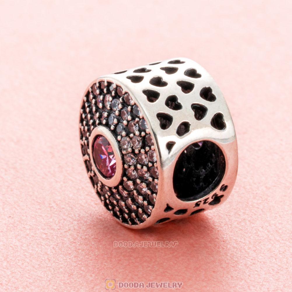 Radiant Splendor with Pink and Clear CZ Button Charm