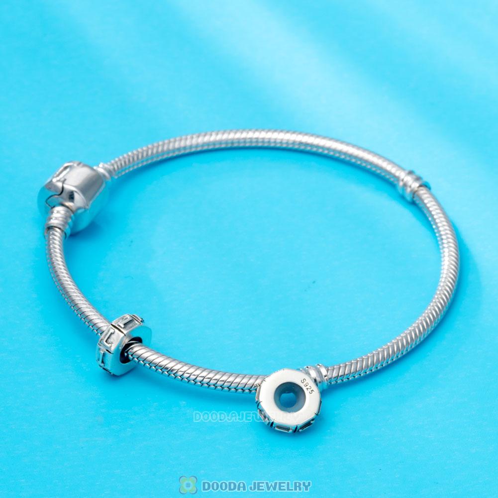 Alphabet Letter L 925 Sterling Silver Rubber Stopper Beads 