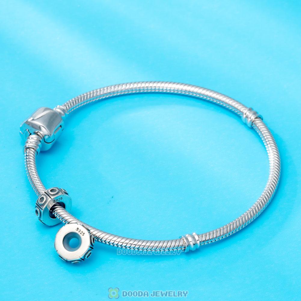 Alphabet Letter O 925 Sterling Silver Rubber Stopper Beads 