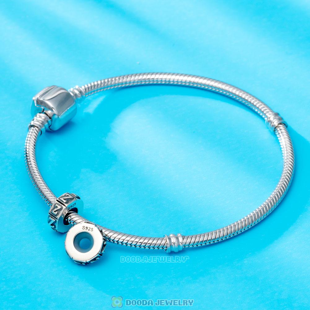 Alphabet Letter Z 925 Sterling Silver Rubber Stopper Beads 