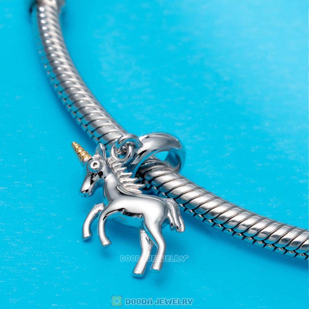 Dangle Unicorn Charms with Gold Plated