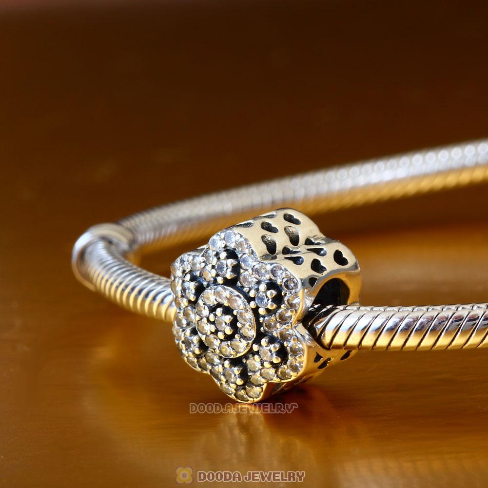 Shine Christmas Snowflake Charms with White Zircon