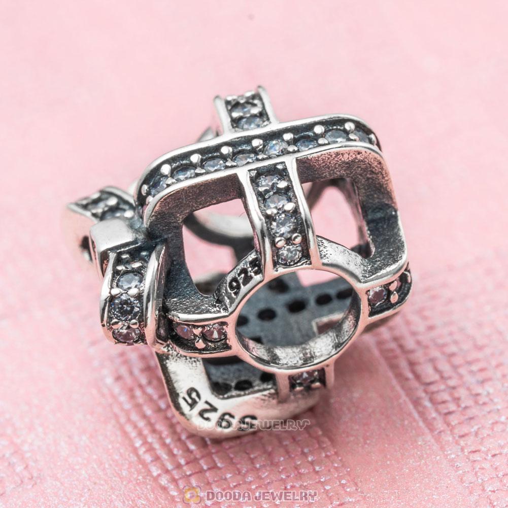 Shine Present Box Charm in 925 Sterling Silver