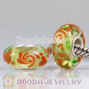 Environmental Murano Lovecharmlinks Style Glass Beads with 925 Stamped