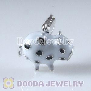 Sterling Silver Tscharm Jewelry Charms Enamel Spot Pig