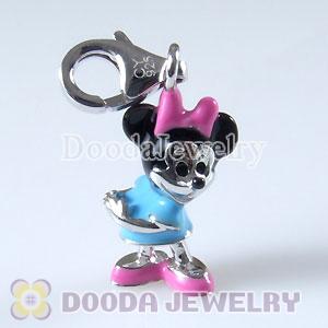 Sterling Silver Tscharm Jewelry Charms Enamel Minnie Mouse