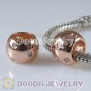 Gold Plated Sterling Silver European Style Beads with Clear Stone