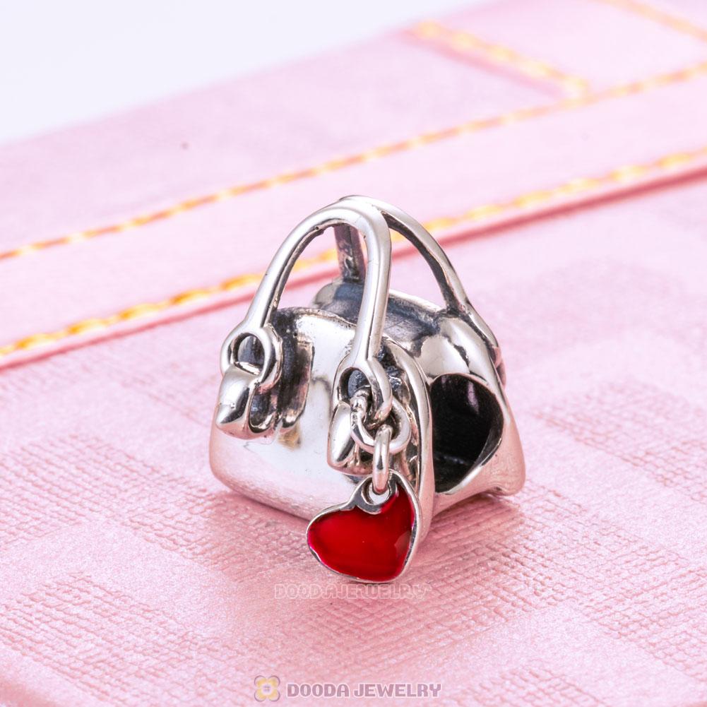 Woman Handbag Charm with Red Heart