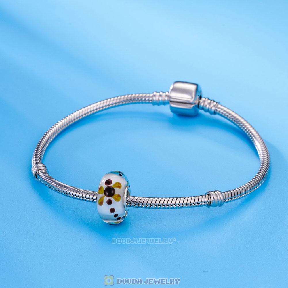 Handmade European Style Dragonfly on Silk Charm Glass Beads