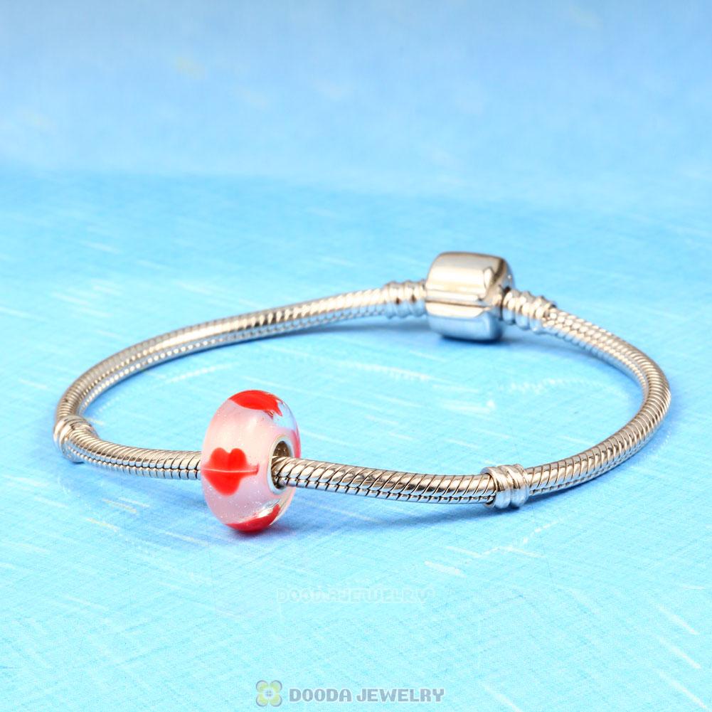 Handmade European Style Red Lips Kiss Charm Glass Beads