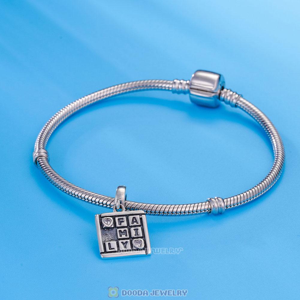 Silver Family Game Pendant Charm