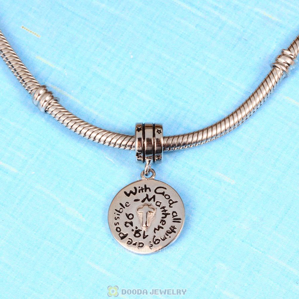 Prayer Cross Charm Dangle Bead