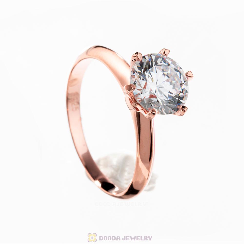 Rose Gold Elegance Zircon Ring