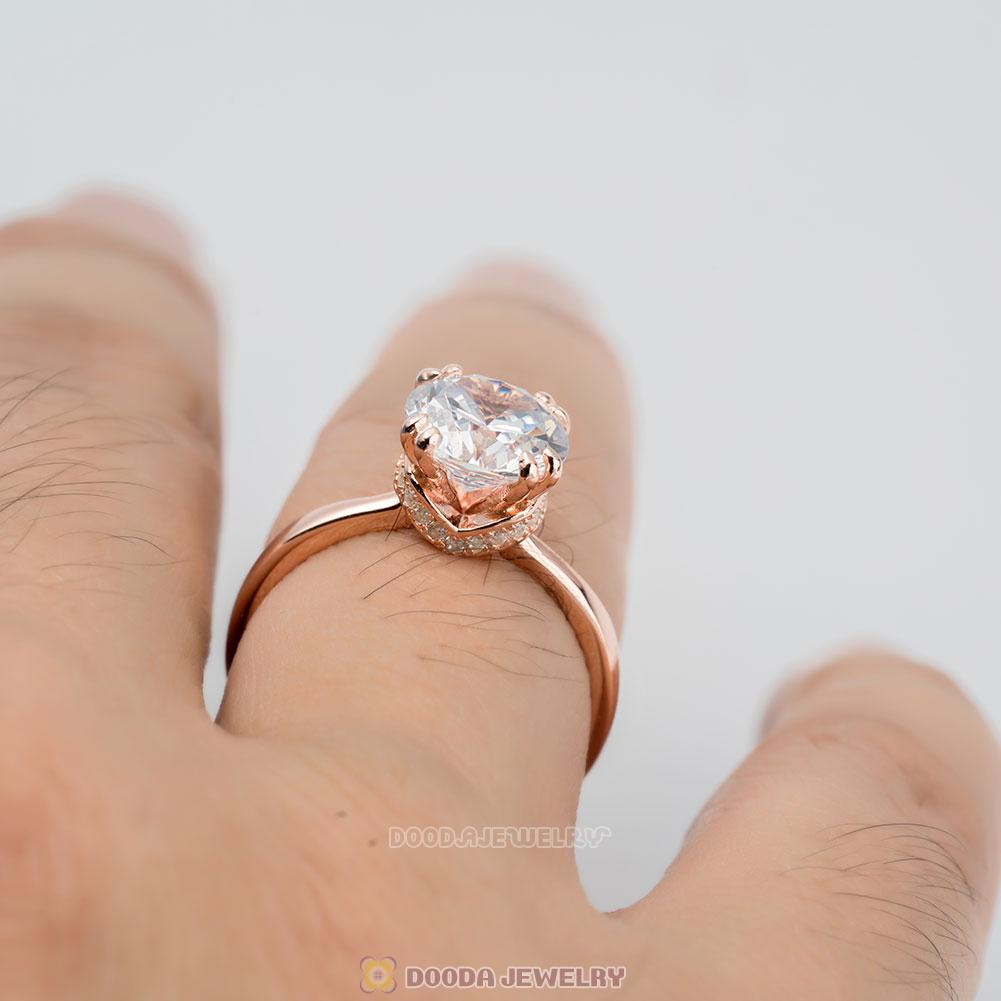 Sparkling Elegance Ring in Rose Gold Clear CZ