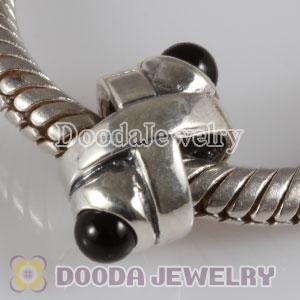 925 Sterling Silver Black Eye Charm Beads fit European Troll Bracelet