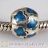 925 Sterling Silver European Style Butterfly Bead with Blue Enamel 