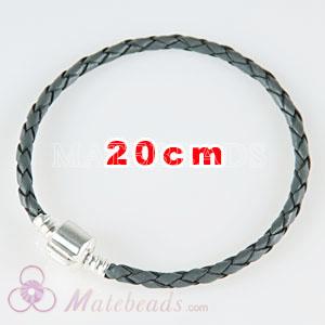 20cm gray European leather bracelet