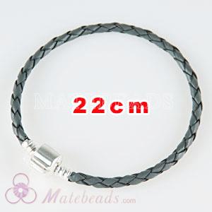 22cm gray European leather bracelet