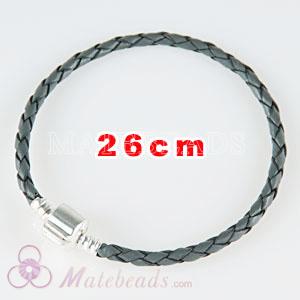26cm gray European leather bracelet