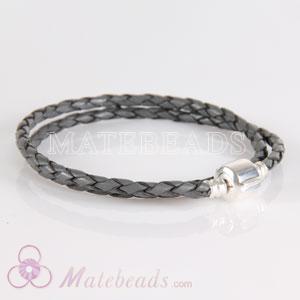 38cm gray European leather bracelet