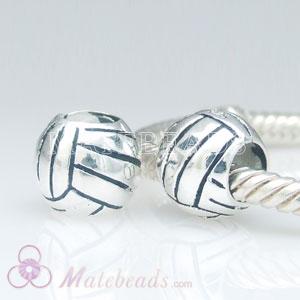 antique silver volleyball beads