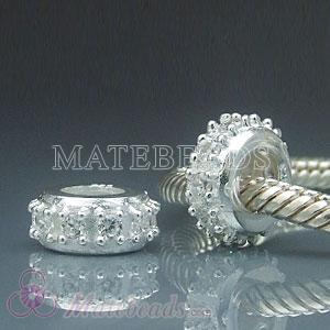 April Crystal Silver Spacer Bead