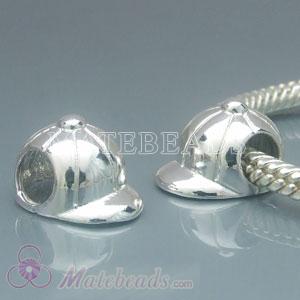 European sterling silver baseball cap beads