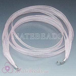 Pink silk necklace