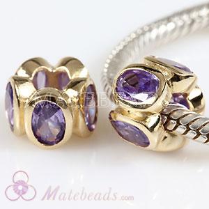 European gemstone beads with purple stones