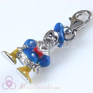 Sterling silver Tscharm Jewelry charms enamel Donald Duck
