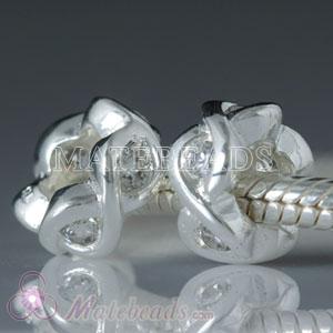 925 sterling silver spacer beads with clear stone