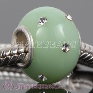Kerastyle Silver Polished Glass Bead with Austrian crystal Accents