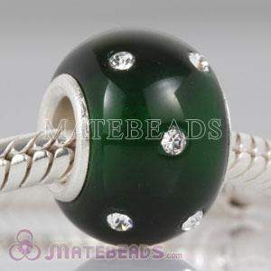 Kerastyle Glass Emerald Bead with Crystal accents