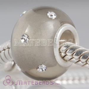 Kerastyle Gray Glass Bead with Crystal