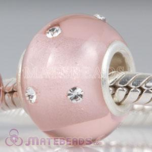 Kerastyle pink Glass Bead with Crystal Accents