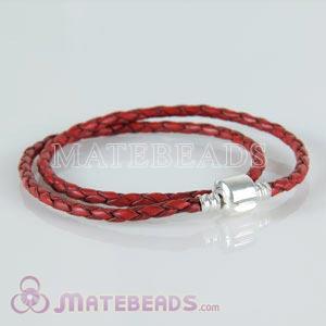 40cm red European leather bracelet