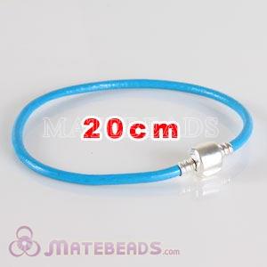 European blue slippy leather bracelet