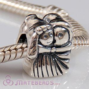 Antique silver Bride and Groom beads&European Wedding Anniversary Beads