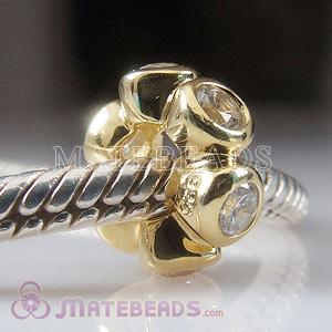 European gold bead with crystal stone