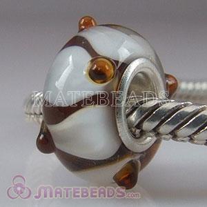 Authentic 925 Lampwork butterscotch beads fit European
