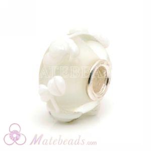 White roses glass beads