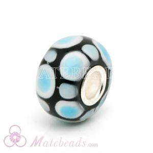 Blue Polka Dot Lampwork glass beads